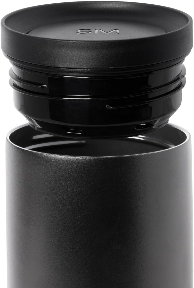 Simple Modern Travel Coffee Mug Tumbler with 360° Lid | Ceramic-Lined Insulated Stainless Steel Cold Brew Iced Coffee Cup | Gifts for Women Men Her Him | Voyager Signature | 12oz | Midnight Black - Image 3